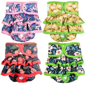 lot 16477 image: BLIWINPT Washable and Reusable Female Dog Diaper Premium Skirt Design Super Absorbent Reusable Dog Diapers 4pack (XL, 20�� - 27�� Waist)