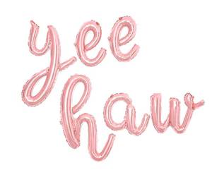 lot 16489 image: Birthday Party Balloons Yee Haw Balloons Rose Gold Yee Haw Banner for Western Cowgirl Birthday Decorations