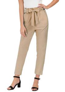 lot 16492 image: GRACE KARIN Womens Slim Straight Leg Teens Pants with Pockets XL Camel