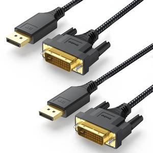 lot 16498 image: DisplayPort to DVI Cable 3ft 2 Pack, DP Display Port to DVI Male to Male Cord for Monitor Desktop Laptop Projector HDTV Compatible with Lenovo HP ASUS Dell