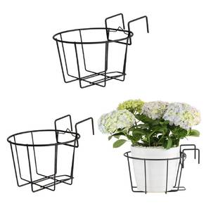 lot 17073 image: TreeLen 3Pack 10inch Railing Planter Outdoor Balcony Hanging Baskets for Plants Fence Planters Metal Potted Stand Indoor Porch Railing Planters Flower Pot Holder