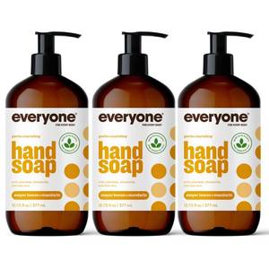 lot 17082 image: Everyone Liquid Hand Soap, 12.75 Ounce (Pack of 3), Meyer Lemon and Mandarin, Plant-Based Cleanser with Pure Essential Oils