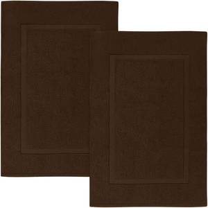 lot 18234 image: Utopia Towels Cotton Banded Rug, Bath Mats, Not a Bathroom Rug, 21 by 34 Inches, 100% Ring Spun Cotton, Highly Absorbent Shower Bathroom Floor Mat, Dark Brown, 2 Pack