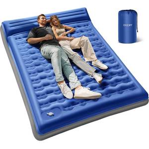 lot 18235 image: OGERY Sleeping Pad for Camping, 6 Extra-Thick Reinforced Camping Sleeping Pad with Pillows & Built-in Foot Pump, Ultralight Self Inflating Air Mattress Mat for Tent Hiking Essentials Gear