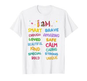 lot 18242 image: I Am Daily Affirmation Colorful Christian Kids Toddler Girls T-Shirt