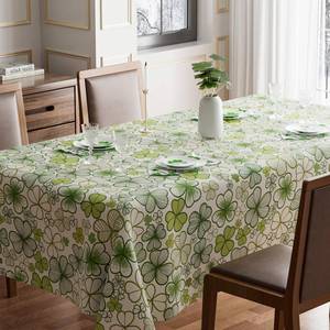 lot 18263 image: BOTB LIHM St. Patricks Day Green Shamrock Tablecloth Rectangle Washable Table Covers for Indoor Outdoor Dining Table Home Party Decorations 60x84 Inch