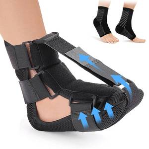lot 18289 image: Night Splint for Plantar Fasciitis For Women Men, Achilles Tendonitis Brace with A Pair Plantar Fasciitis Compression Socks, Adjustable Orthopedic Foot Drop Brace for Foot Pain Relief, L