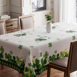 lot 18293 image: BOTB LIHM St. Patricks Day Green Shamrock Horseshoes Tablecloth Rectangle Washable Table Covers for Indoor Outdoor Dining Table Home Party Decorations 60x84 Inch 2 Count
