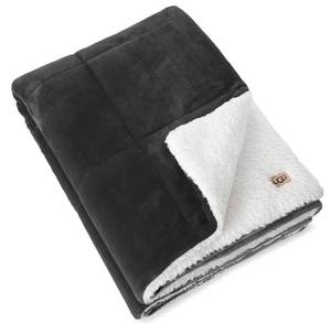 lot 18298 image: UGG Nita Throw Blanket Soft Reversible Plush Throw for Couch or Bed Cozy Fuzzy Warm Fluffy Blanket for Living Room or Cute Bedroom Decor Down Alternative Washable, 50-inch x 70-inch, Charcoal Grey