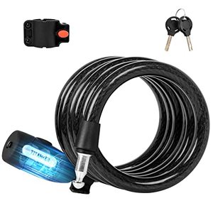 lot 18302 image: Titanker Bike Locks with Keys, Bike Lock Cable 6 Feet Coiled Secure Bike Cable Lock with Mounting Bracket, 12 Inch Diameter