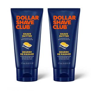 lot 18307 image: Dollar Shave Club  Shave Butter 2-Pack  For Sensitive Skin, A Translucent Shaving Cream & Gel Alternative, Designed For A Gentle Glide, Helps To Fight Razor Bumps and Ingrown Hairs, Blue