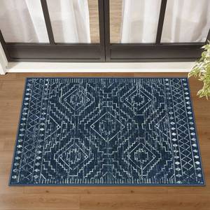 lot 18308 image: Wonnitar Moroccan Bathroom Rug,Washable 2x3 Small Bath Mat, Boho Tribal Soft Kitchen Sink Mat, Non-Slip Geometric Entry Way Rug, Low-Pile Indoor Carpet for Bedside Entrance Laundry (Blue,2x3)