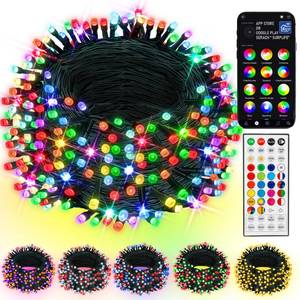 lot 18316 image: Dazzle Bright Smart Christmas String Lights, 98FT 300 LED RGB Color Changing String Lights with Remote & App Controlled, Christmas Decorations for Indoor Outdoor Holiday Xmas Tree Party Decor