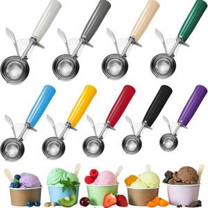 lot 18323 image: Hsei 9 Pcs Ice Cream Scoops Stainless Steel Cookie Portion Scoop with Handle for Baking Food Cookie Dough Cupcake Batter (Many Color,40mm to 78mm)