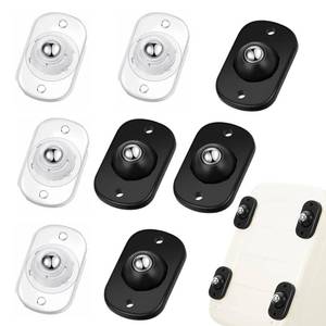 lot 18336 image: Self Adhesive Caster Wheels, Appliance Rollers for Kitchen Appliances, 360° Swivel Mini Universal Wheel Roller Casters, Sticky Pulley for Trash Can, Storage Box, Small Furniture (Black, Clear - 8 PCS)