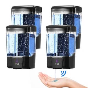 lot 18342 image: 4 Pack Automatic Soap Dispenser Touchless,600 ml  20 oz Commercial Hand Soap Dispenser,Wall Mount Liquid Soap Dispenser for Bathroom Offices Home Kitchen Hotel,Black