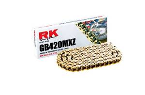 lot 18365 image: RK Racing Chain GB420MXZ-132 (420 Series) Gold 132 Link Heavy Duty MXSX Racing Non O-Ring Chain with Connecting Link USED