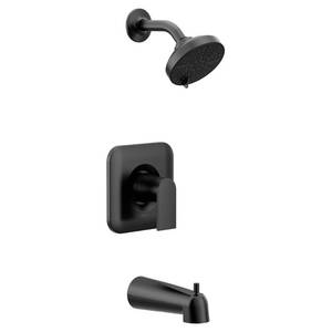 lot 18366 image: Moen T2473EPBL Genta LX Posi-Temp Pressure Balancing Eco-Performance Modern Tub and Shower Trim Valve Required, Matte Black