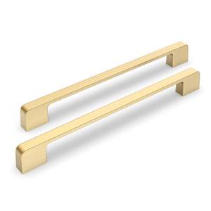 lot 18368 image: Lepatape 10 Pack 8in Gold Cabinet Handles & Drawer Pulls - Matte Gold Kitchen & Dresser Hardware