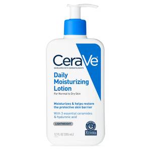 lot 18380 image: CeraVe Daily Moisturizing Lotion for Dry Skin, Body Lotion & Face Moisturizer with Hyaluronic Acid and Ceramides, Daily Moisturizer, Fragrance Free, Oil-Free, 12 Ounce