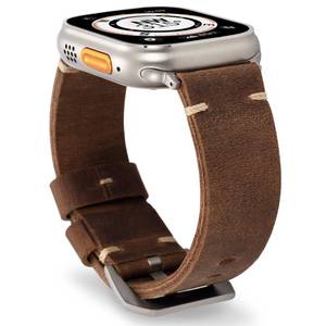 lot 18390 image: Handmade Double Sided Leather Bands Compatible with Apple Watch Ultra 2Ultra Band 49mm 46mm 45mm 44mm 42mm ��Men Retro Design Grain Genuine Leather Band For iWatch Series SE 10 9 8 7 6 5 4 3 2 1