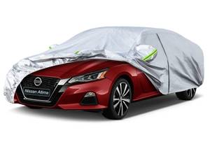lot 19014 image: Kaugung 6 Layers Sedan Car Cover Custom Fit Nissan Altima from 1998 to 2025, Waterproof Car Cover All Weather for Automobiles Outdoor Indoor with Zipper Door, Sun Rain Dust Snow Protection.