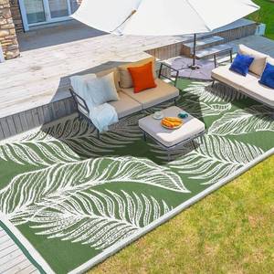 lot 19016 image: wikiwiki Outdoor Rug, 6x9ft Waterproof Reversible Mat Indoor Outdoor Rugs Carpet, Small Area Rug Plastic Straw Rug for Patio Deck Balcony Pool RV Camping Beach Picnic, Green, Rugscape Series