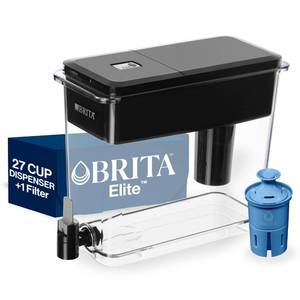 lot 19017 image: Brita Water Dispenser, UltraMax Elite Filter, Removes 99% of Lead, Includes 1 Filter, 27-Cup Capacity, Black