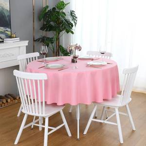 lot 20077 image: FOLINS&HOME Pink Round Tablecloth 120 Inch Waterproof Heavy Duty Wrinkle Free Polyester Fabric Circle Table Cloth Spillproof Washable Wipeable Circular Table Cover for Party, Banquet, Wedding, Dining