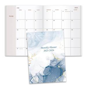 lot 20085 image: 2025-2026 Monthly Planner - 18 Month Calendar from July 2025 - December 2026, Monthly Planner 2025-26 Easy to Organize Your Daily Life, 7 x 10, Blue Watercolor