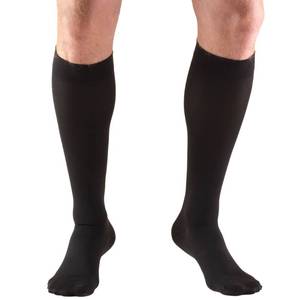lot 20087 image: Truform 20-30 mmHg Compression Stockings for Men and Women Knee High Length Closed Toe, Black, Large