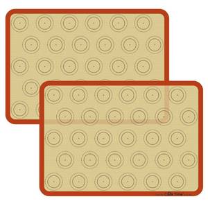 lot 20089 image: Macaron Silicone Baking Mat - Set of 2 Non Stick Silicon Macaroon Baking Sheet Cookie Liner(BPA FreeReusableHalf Sheet),Perfect Cooking Kit for Macarons,Pastry,Cake and Bread Making (Red)