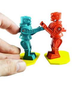 lot 20091 image: Worlds Smallest Rockem Sockem Robots - Miniature Version of The Classic Game - Fully Playable Official Replica of The Original - Blue and Red Boxing Robots Game