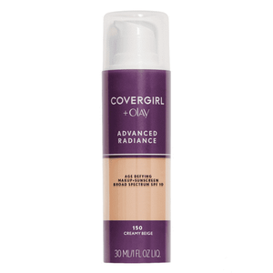 lot 20106 image: COVERGIRL Advanced Radiance Age-Defying Liquid Foundation  150 Creamy Beige  1 fl oz  Anti-Aging