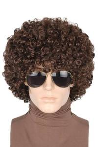 lot 20121 image: LeMarnia 70s 80s Afro Wigs for Men Dark Brown Short Curly Wigs for Women Halloween Disco Rock Wig Hippie Costume Wig