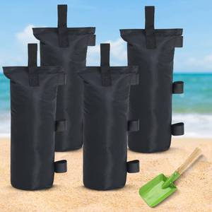lot 20132 image: HLong Sand Bags for Pop Up Canopy Tent Includes 4 sandbags and a Shovel (9x21, Black)