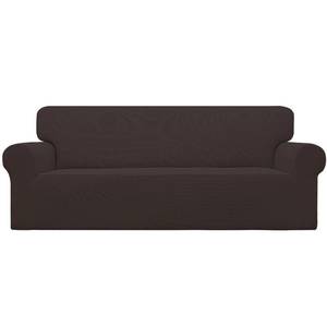 lot 20137 image: Easy-Going Stretch Sofa Slipcover 1-Piece Sofa Cover Furniture Protector Couch Soft with Elastic Bottom for Kids, Polyester Spandex Jacquard Fabric Small Checks (Sofa, Chocolate)