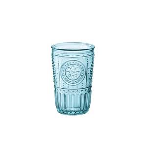 lot 20139 image: Bormioli Rocco Romantic Set Of 4 Tumbler Glasses, 11.5 Oz. Colored Crystal Glass, Light Blue, Made In Italy. only 2