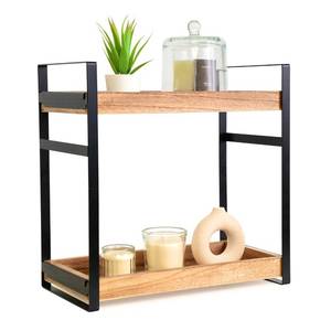 lot 20154 image: 2 Tier Bathroom Countertop Organizer, Perfume Vanity Tray for Skin Care and Makeup, Bathroom Decor for Counter Organizer, Wooden Sink Shelf for Kitchen, Dresser