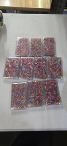 lot 20156 image: Multicolor Adhesive Rhinestone Face Skin  Sticker Sheets - 10 Packs of 12 Sheets
