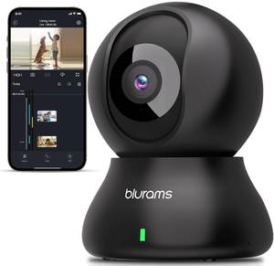 lot 2067 image: blurams Security Camera, 2K Indoor Camera 360° Pet Camera for Home Security with Phone App, Motion Tracking, 2-Way Audio, IR Night Vision, Siren, Compatible with Alexa & Google Assistant(2.4GHz ONLY)