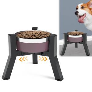 lot 2076 image: SHAINFUN Elevated Dog Bowls Adjustable Width Stand for 5.2-7.8 Wide Bowls, Food and Water Feeder for Medium Small Dogs, 7.8in Tall (Bowl Not Included)