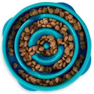 lot 2081 image: Outward Hound Fun Feeder Slo Bowl, Slow Feeder Dog Bowl, MediumMini, Turquoise