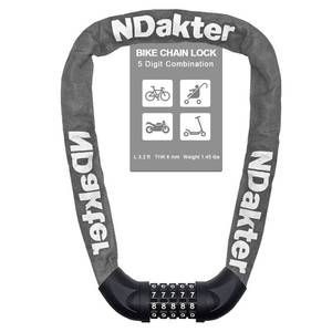lot 2083 image: NDakter 5 Digit Combination Heavy Duty Anti Theft Bicycle Chain Lock, 2.623.24.2756Ft Long Security Resettable Bike Locks for Bike, Bicycle, Scooter, Door, Gate, Fence-46mm Thick