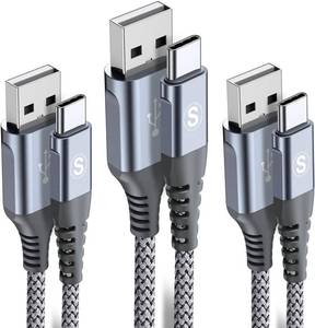 lot 2084 image: sweguard USB Type C Charger Cable 3-Pack,10ft6.6ft3.3ft iPhone 15 Charger Nylon Braided Cord for iPhone 15 Pro Max Samsung Galaxy S23 S22 S21 S20 S10 S9 Note 20 10 Flip A53 A54 Pixel LG Moto PS5