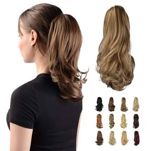 lot 2091 image: SOFEIYAN 13 Ponytail Extension Long Curly Ponytail Clip in Claw Hair Extension Natural Looking Synthetic Hairpiece for Women, Brown & Blonde