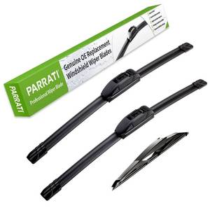 lot 2093 image: PARRATI� High Performance Premium All-Season Automotive Windshield Wipers with Rear Wiper Blades Replacement for 2012-2019 Kia Rio,2018-2023 Hyundai Kona,Easy to Install 261611(Set of 3)
