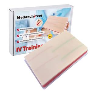 lot 2095 image: Medarchitect Venipuncture IV Injection Training Pad Model with 4 Veins Imbedded and 3 Skin Layers for Medical Students Doctors Nurses Practice