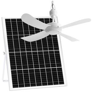 lot 7549 image: Fanspex 23.6 Solar Ceiling Fan, 25W Solar Powered Hanging Fans for Outdoor Gazebo, Chicken Coop, Greenhouse, Shed, Dog House, 19.7 Ft Long Cord with OnOff Button