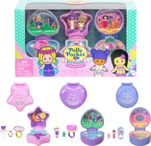 lot 7552 image: Polly Pocket Collector Dolls & Compact Playset, Heritage Ring Box 3 Pack, Keepsake Collection Jewelry Case (Amazon Exclusive)